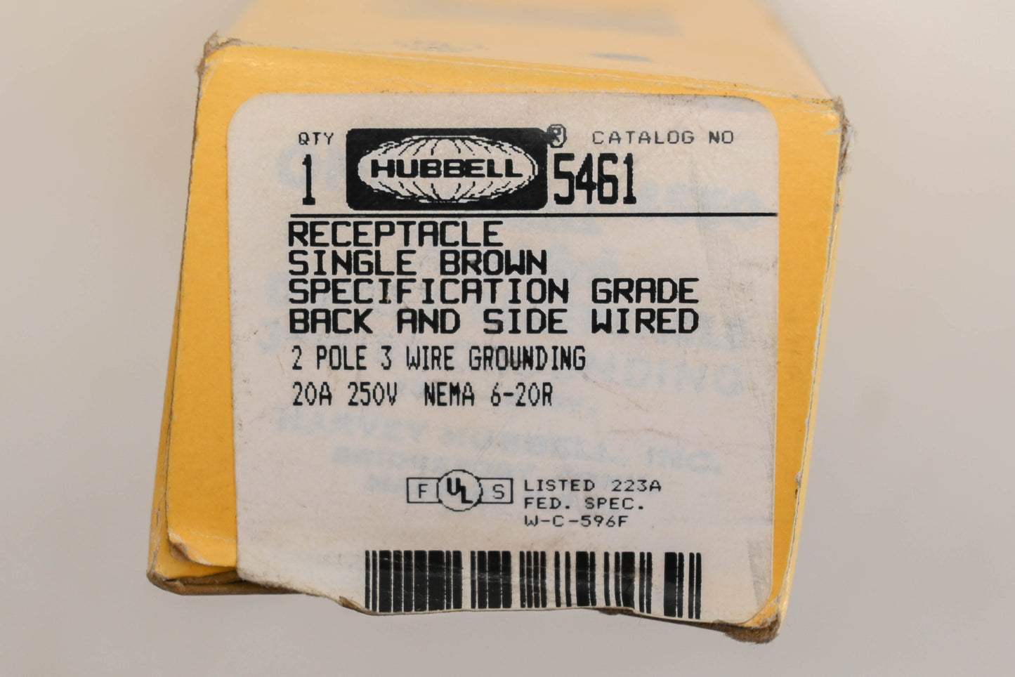Hubbell 5461 Straight Blade Receptacle Assembly NOS