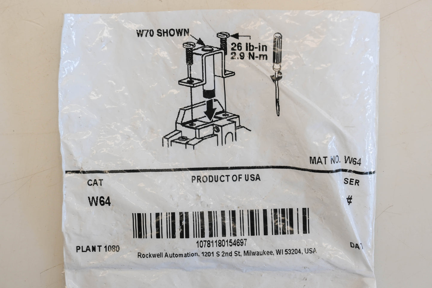 Allen Bradley W64 Thermal Overload Relay NOS
