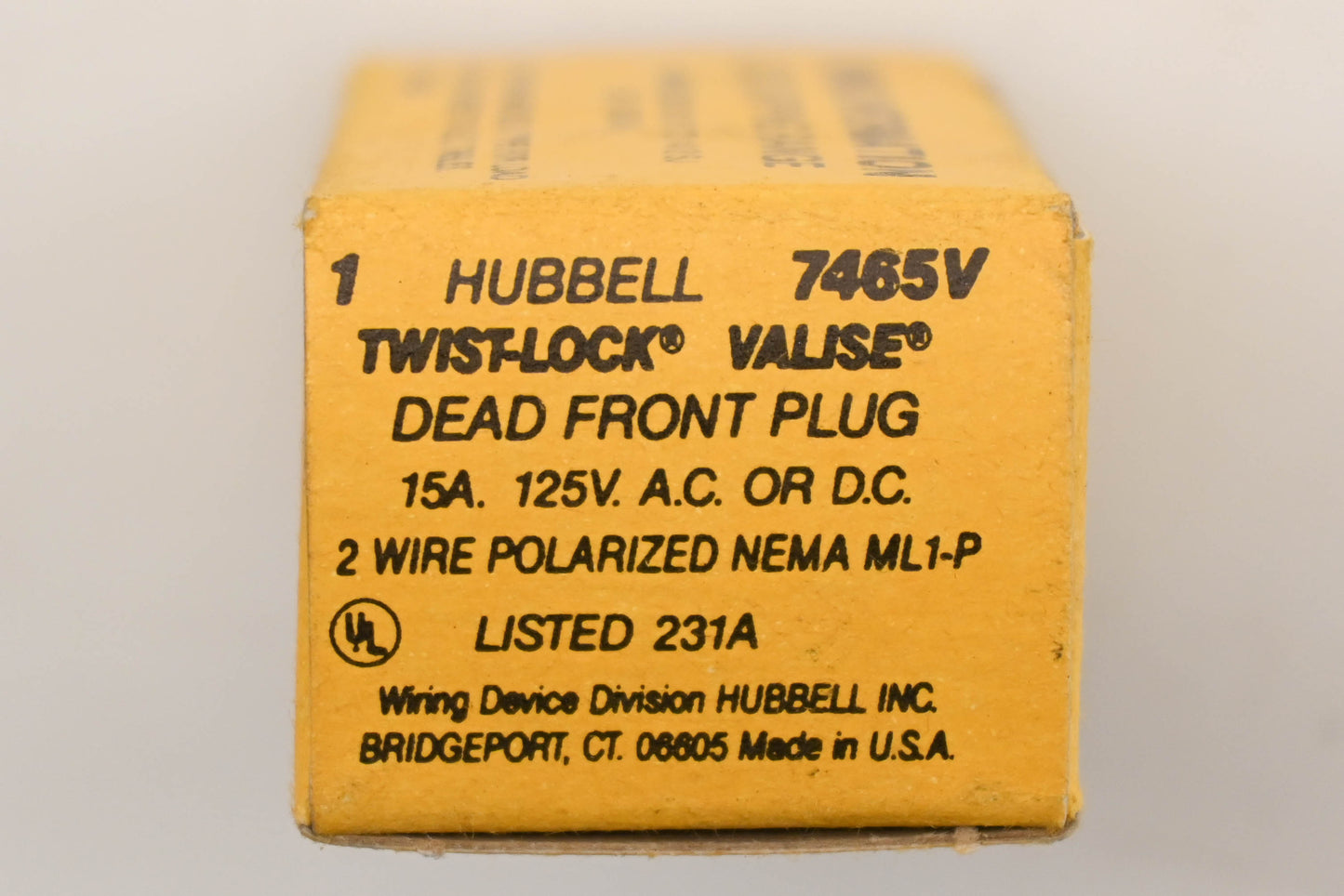 Hubbell 7465V 15A-125V Twist-Lock Plug Assembly NOS