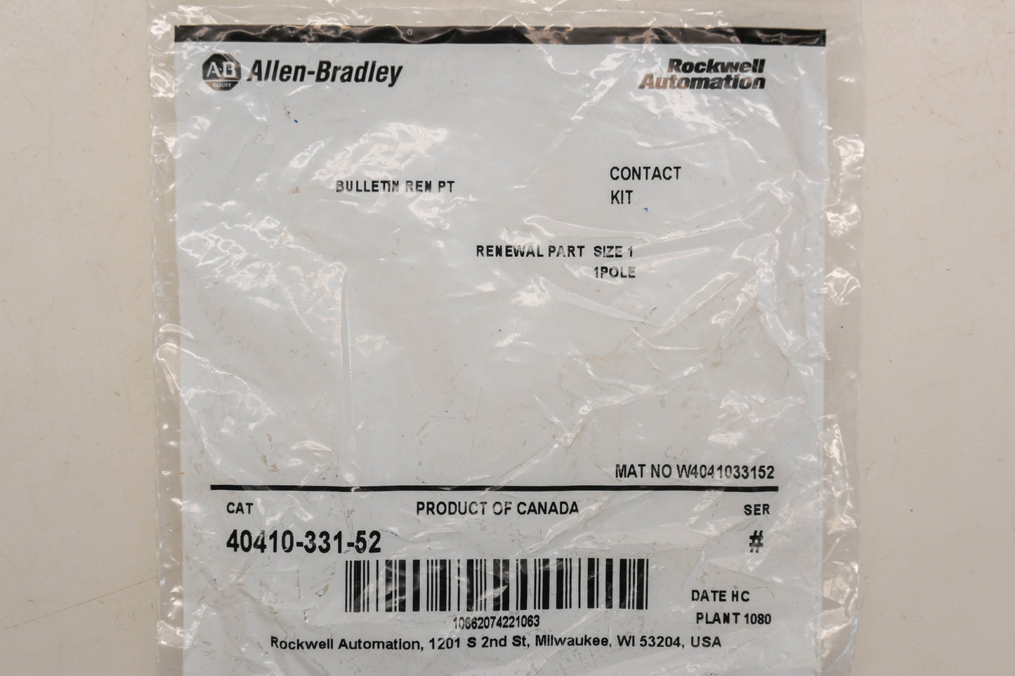 Allen Bradley 40410-331-52 Contact Kit NOS