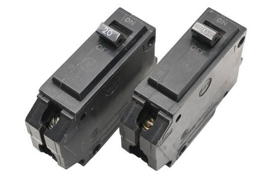 GE THQL1120 20A-120/240V Circuit Breakers Qty 2