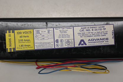 Advance R-2S110-TP 120V-60Hz Mark III Energy Saver Ballast NOS