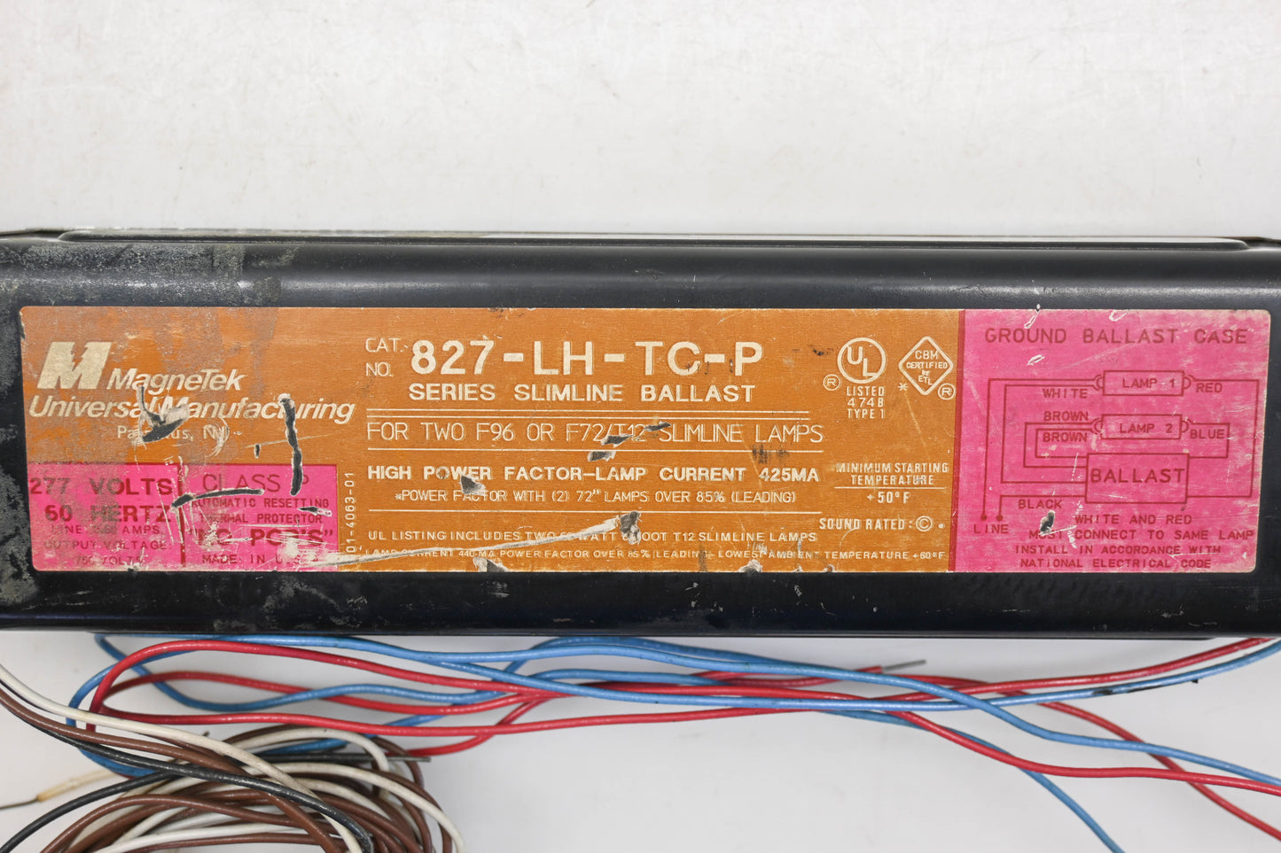 MagneTek 827-LH-TC-P 277V-60Hz Slimline Ballast NOS