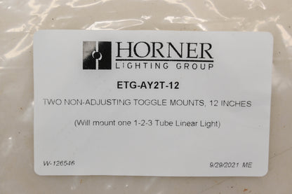 Horner ETG-AY2T-12 12" Non-Adjusting Toggle Mount Kit NOS