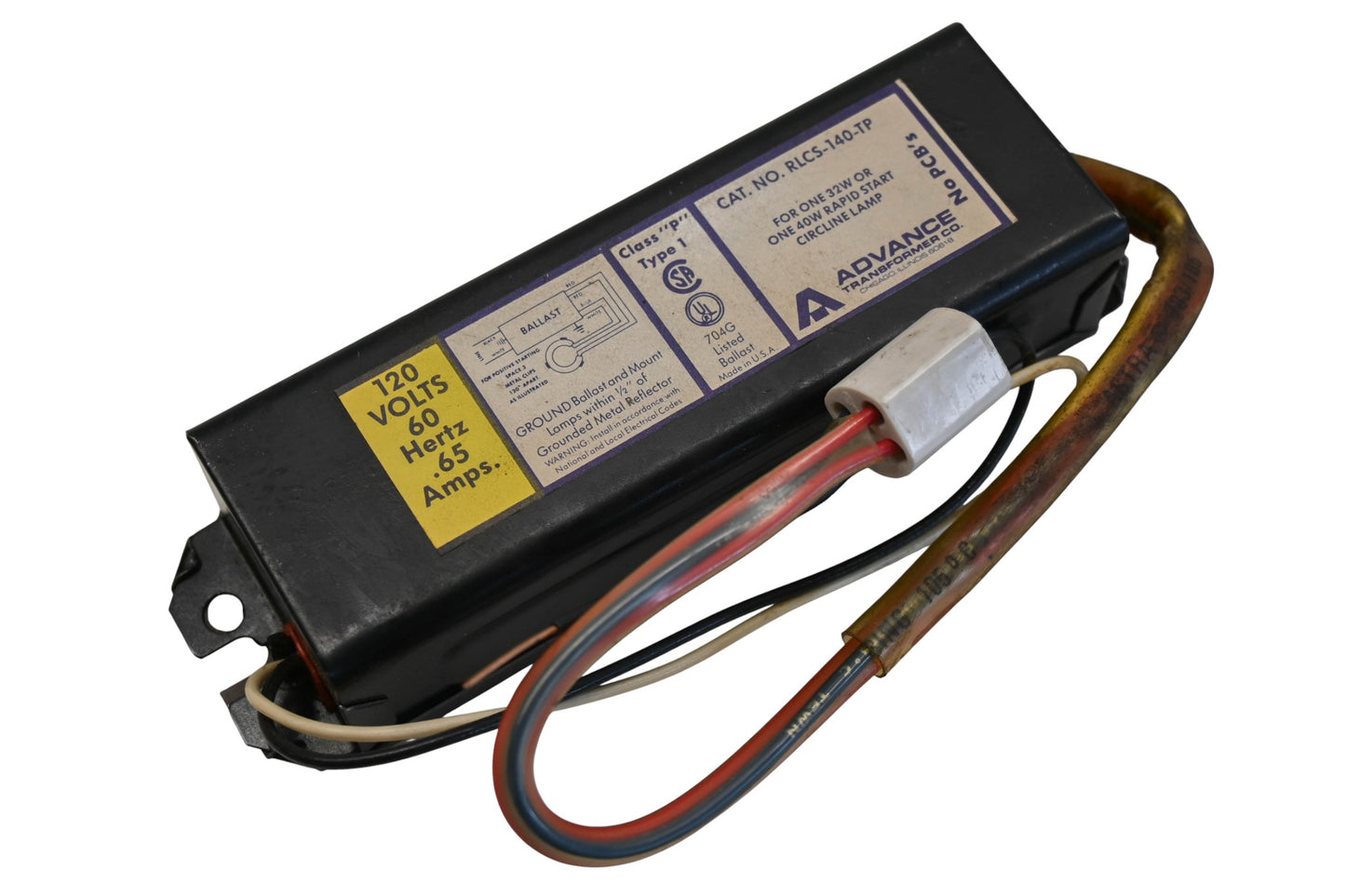 Advance RLCS-140-TP 120V-60Hz Rapid Start Ballast NOS