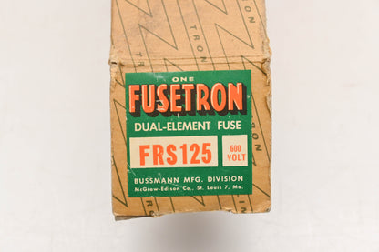 Bussmann FRS125 125A-600V Fusetron Duel Element Time Delay Fuse NOS