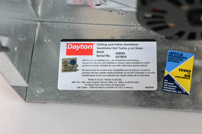 Dayton 5AE68A, 13378930 92CFM Ceiling Ventilator NOS