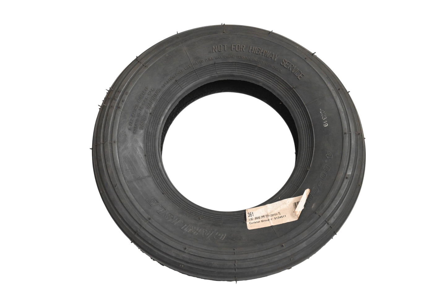 Carlisle 5134511 4.8-8NHS 2PR Wheelbarrow Tire NOS