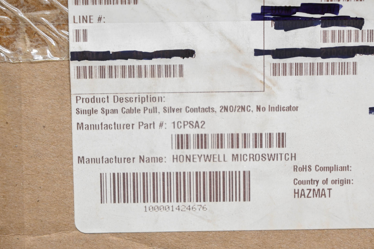 Honeywell 1CPSA2 Emergency Cable Pull Microswitch NOS