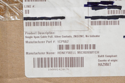 Honeywell 1CPSA2 Emergency Cable Pull Microswitch NOS