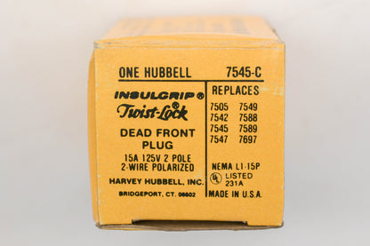 Hubbell 7545-C, 7505, 7549 15A-125V Twist-Lock Plug Assembly NOS