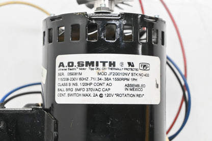 AO Smith 433, JF2G010NV 1/20 HP Draft Inducer Motor
