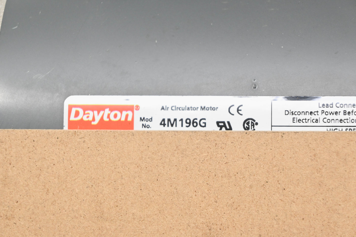 Dayton 4M196G 1/4 HP 2 Speed 115V Electric Motor NOS