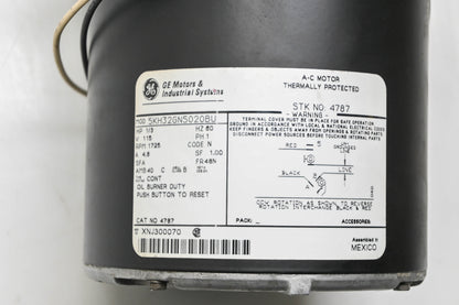 General Electric 5KH32GN5020BU 1/3HP 115V 1725RPM Electric Motor NOS