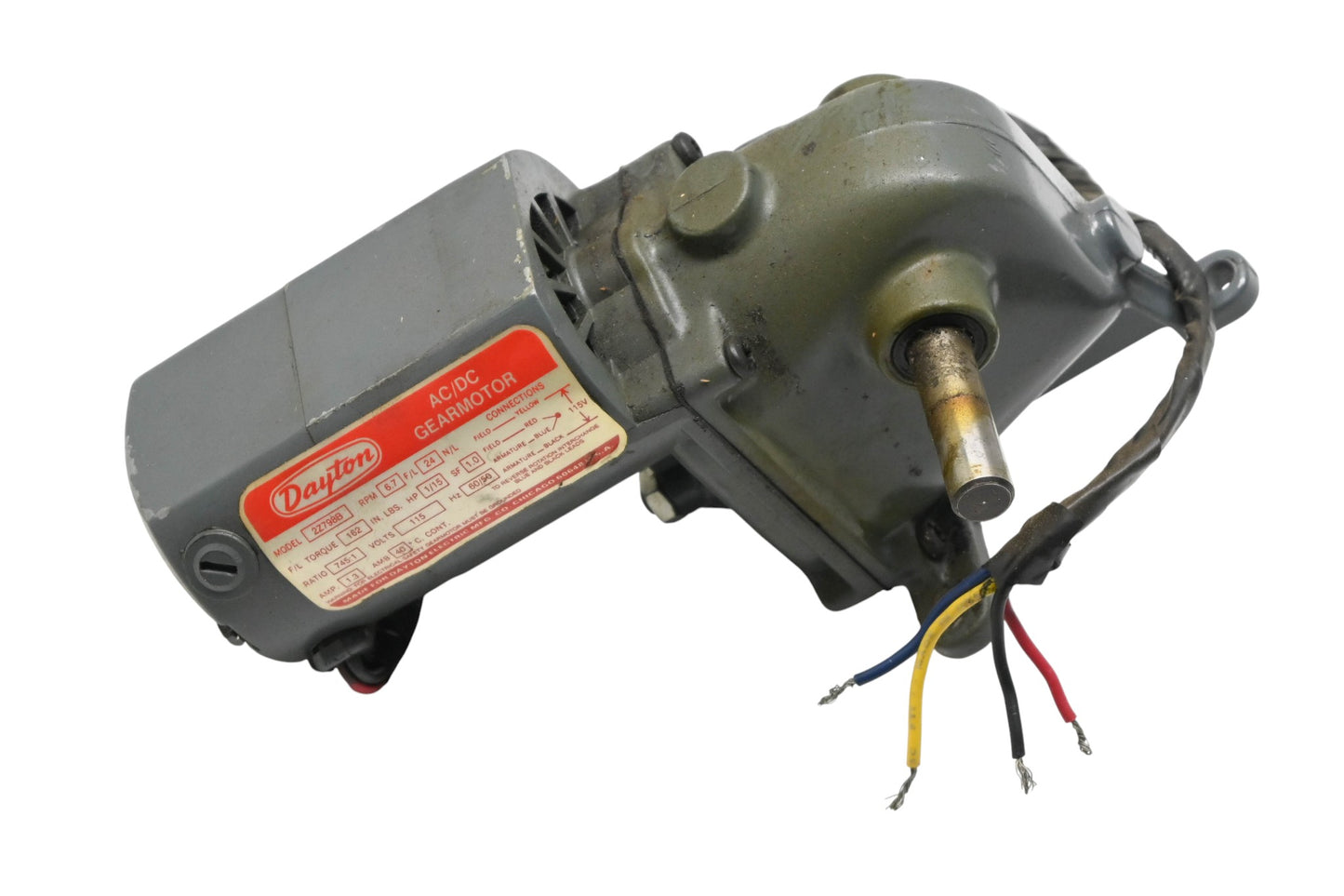 Dayton 2Z798B 1/15HP 115V 6.7RPM Electric Gear Motor