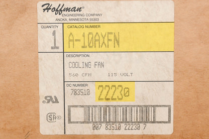 Hoffman A10AXFN 115V 10" Axial Fan NOS
