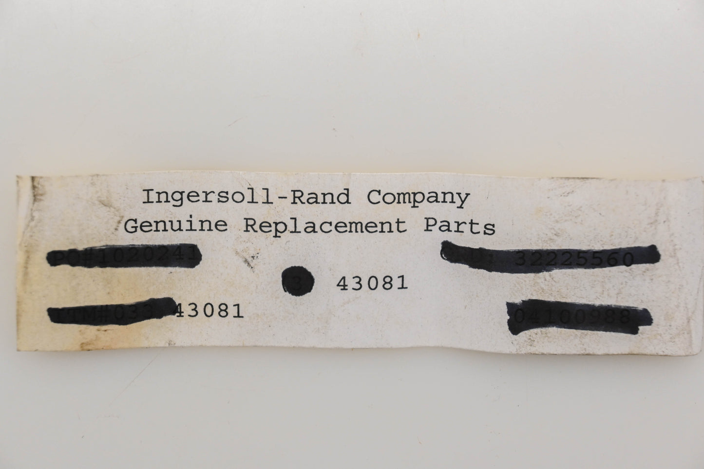 Ingersoll-Rand 43081 Chain Hoists Descent Valve NOS