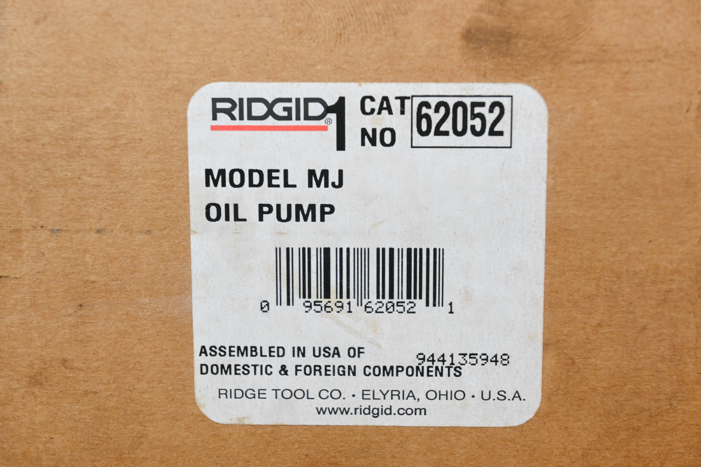 Ridgid 62052 Oil Pump Kit NOS