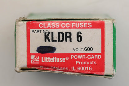 Littelfuse KLDR 6, KLDR-6 6A-600V Fuses Qty 2 NOS