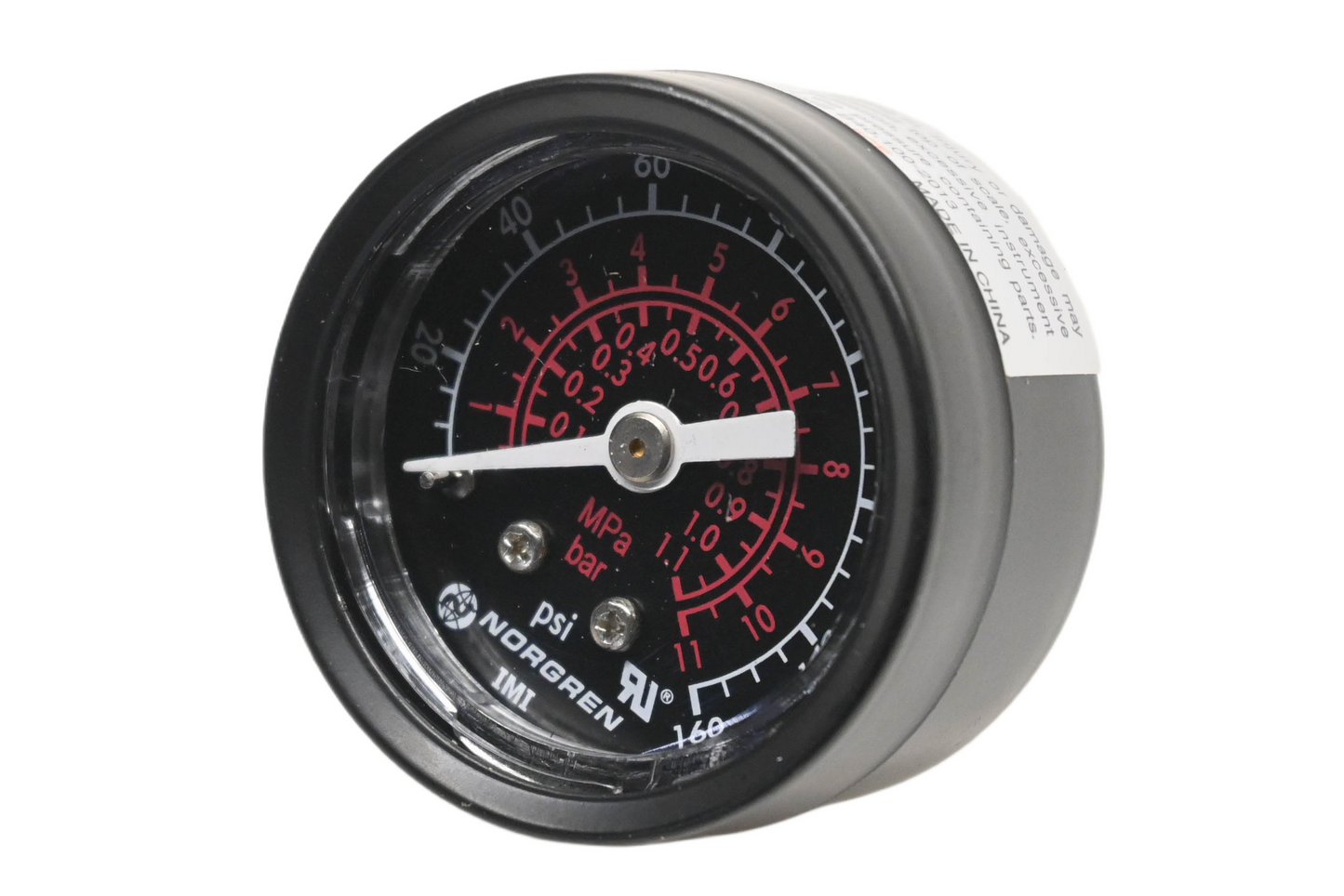 Norgren 18-015-212, MH25761 160PSI Air Pressure Gauge NOS