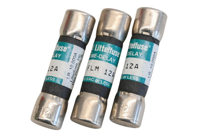 Littelfuse FLM 12, FLM-12 12A-250V Fuses Qty 3 NOS