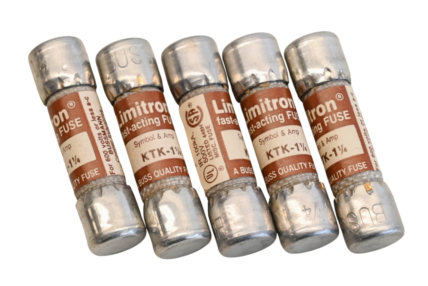 Bussmann KTK 1-1/4, KTK-1-1/4 Limitron 1.25A-600V Fuses Qty 5 NOS
