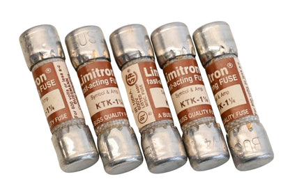 Bussmann KTK 1-1/4, KTK-1-1/4 Limitron 1.25A-600V Fuses Qty 5 NOS