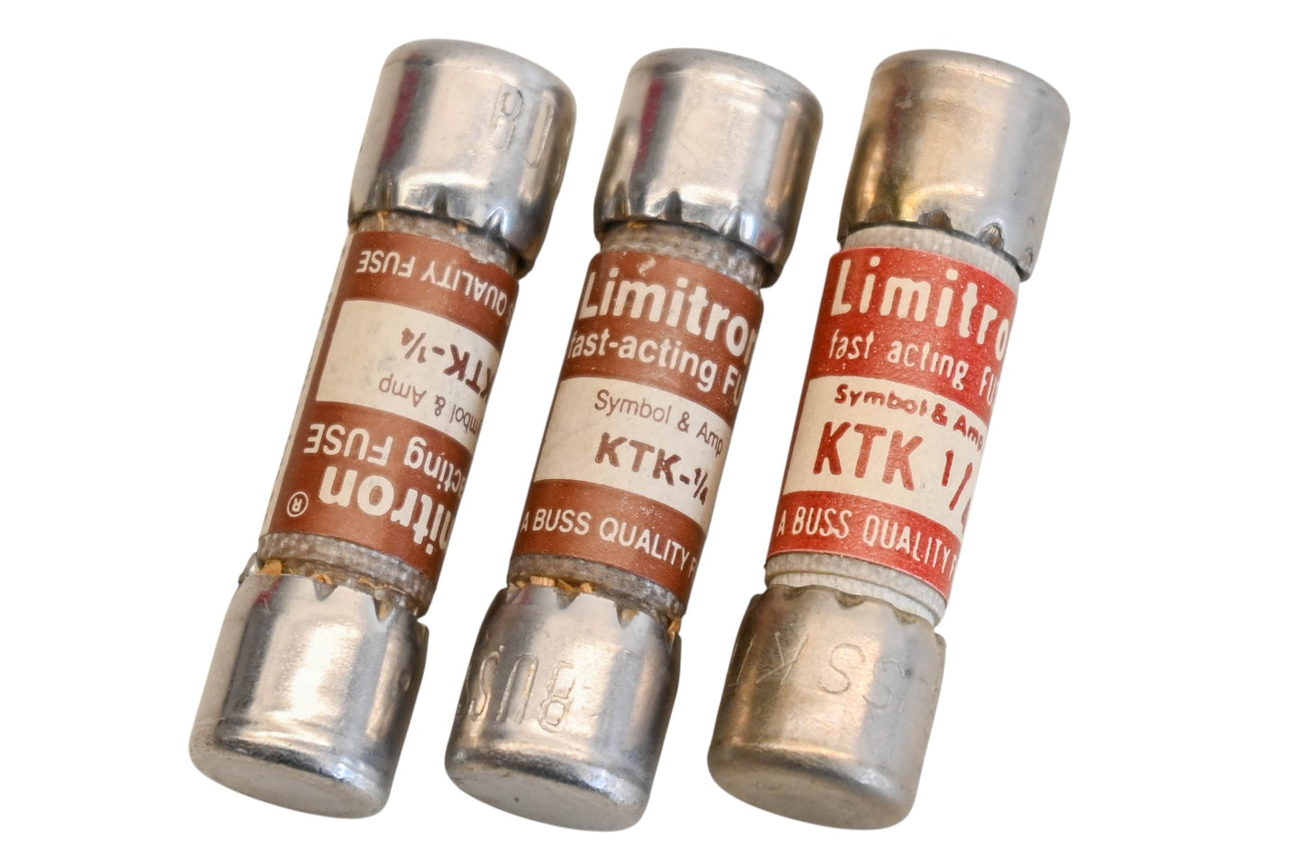 Bussmann KTK 1/4, KTK-1/4 Limitron 0.25A-600V Fuses Qty 3 NOS