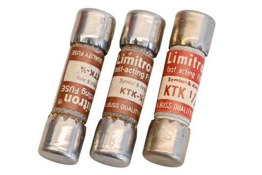 Bussmann KTK 1/4, KTK-1/4 Limitron 0.25A-600V Fuses Qty 3 NOS