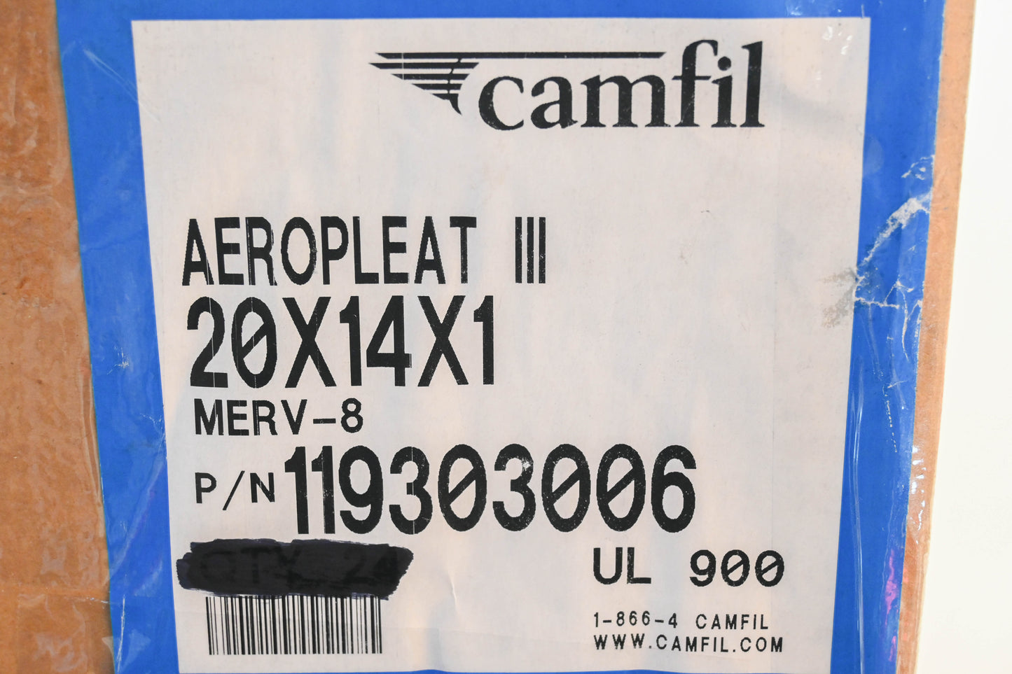 Camfil 119303006 20" x 14" x 1" Aeropleate III Air Filter Qty 2 NOS