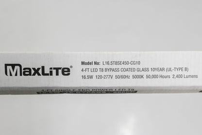 MaxLite L16.5T8SE450-CG10 4FT 16.5W 120-277V LED Bulbs Qty 2 NOS
