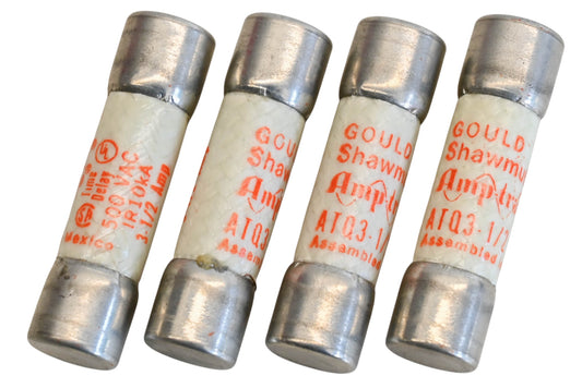 Gould ATQ3 1/2, ATQ3-1/2 3.5A-500V Fuses Qty 4 NOS