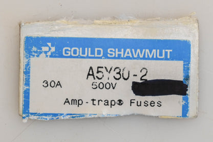 Gould A5Y30-2 30A-500V Fuses Qty 2 NOS