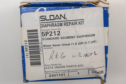 Sloan 5P212, A-37-A Diaphragm Repair Kit NOS