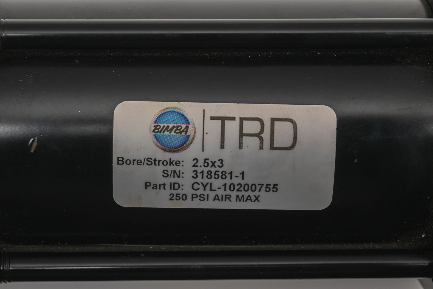 Bimba 318581-1, CYL-10200755 TRD 250PSI Pneumatic Cylinder 2.5x3 NOS