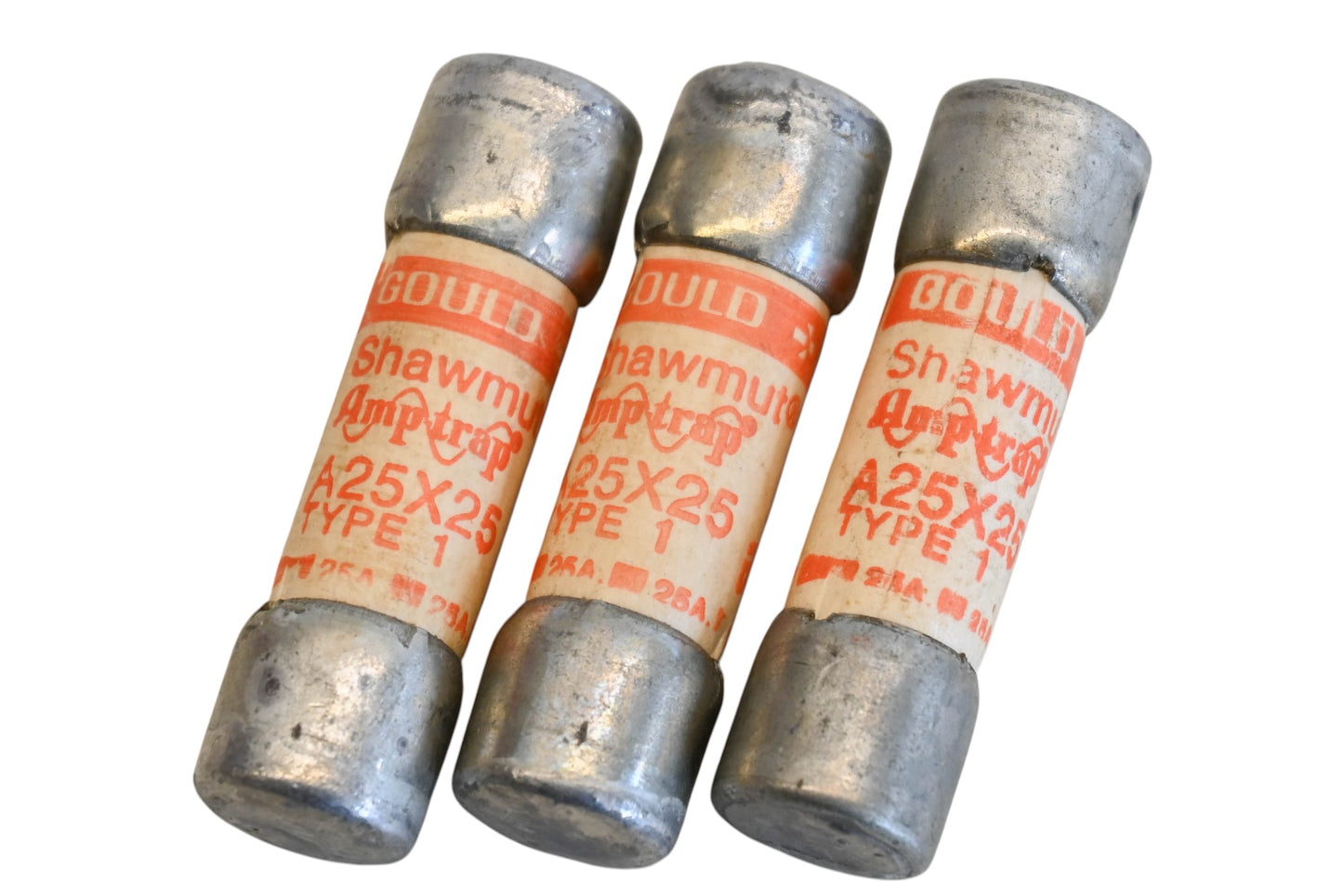 Gould A25X25-1 25A-300V Fuses Qty 3