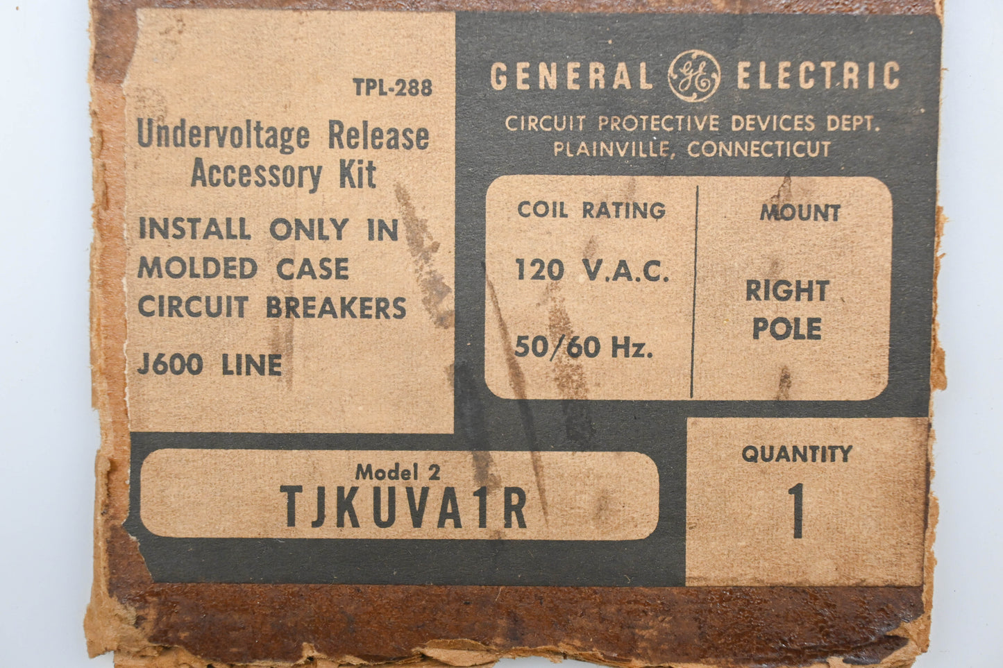 GE TJKUVA1R Undervoltage Release Accessory Kit NOS