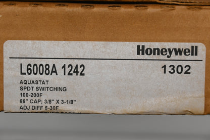 Honeywell L6008A 1242 100-240�F Aquastat Controller NOS