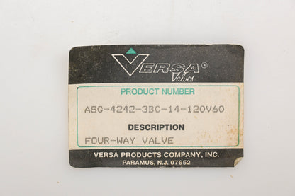 Versa ASG-4242-3BC-14-120V60 4 Way Solenoid Valve NOS