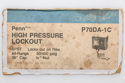 Johnson Contols P70DA-1C 50-450PSI High Pressure Lockout NOS