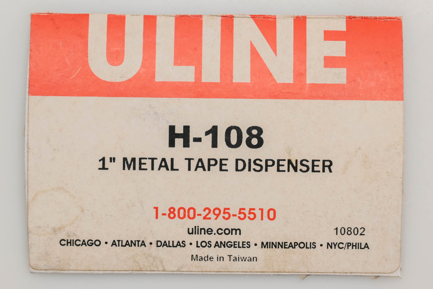 Uline H-108 1" Metal Tape Dispenser NOS
