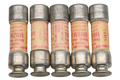 Gould TR20R 20A-250V Fuses Qty 5 NOS
