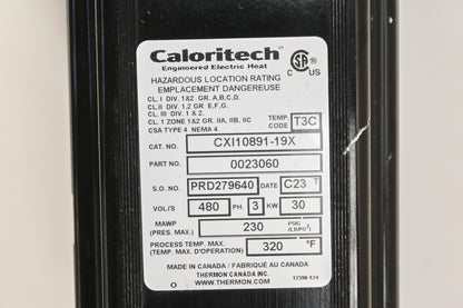 Caloritech CXI10891-19X, 0023060 480V 320�F Immersion Heater NOS