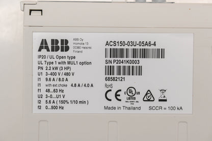 ABB ACS150-03U-05A6-4 Micro Drive Controller Kit NOS