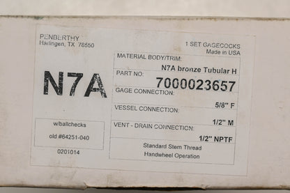 Penberthy 7000023657 Gagecock Kit NOS