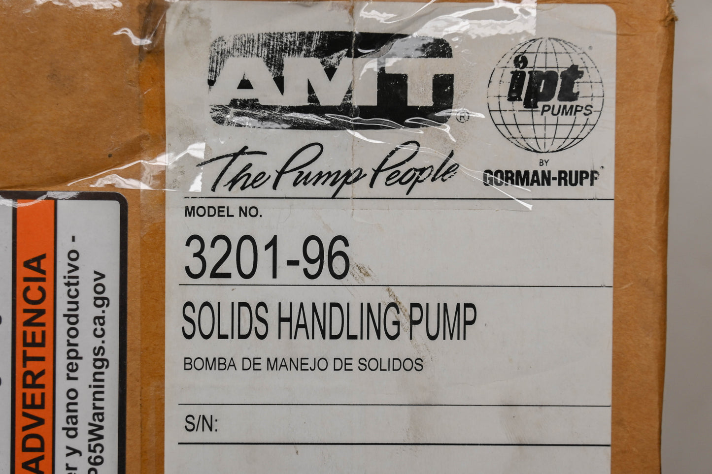 AMT 3201-96 Solids Handling Pump NOS