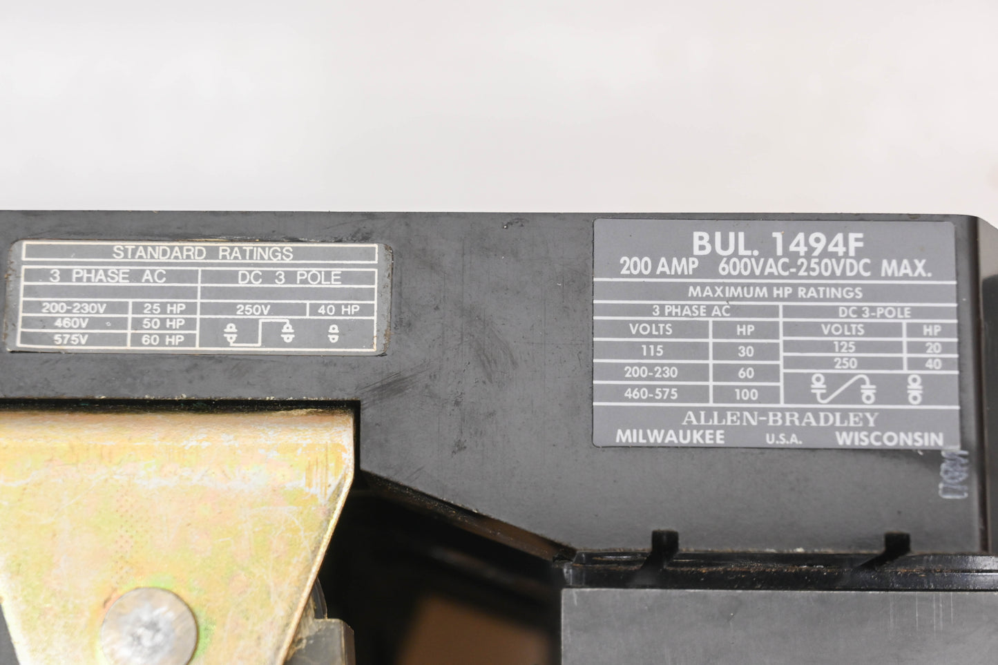 Allen-Bradley BUL. 1494F Disconnect Switch Kit NOS