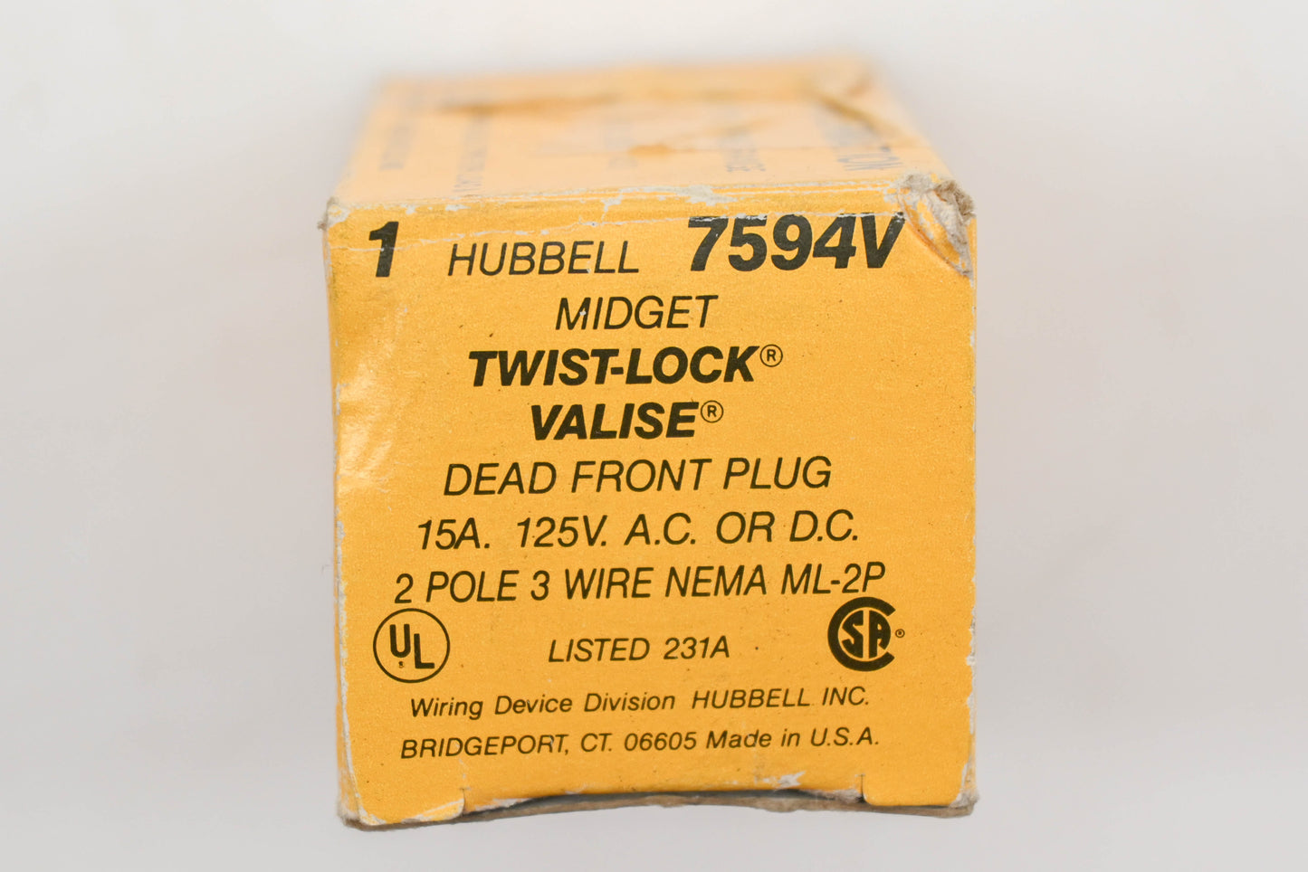 Hubbell 7594V Midget Twist-Lock Plug Assembly NOS