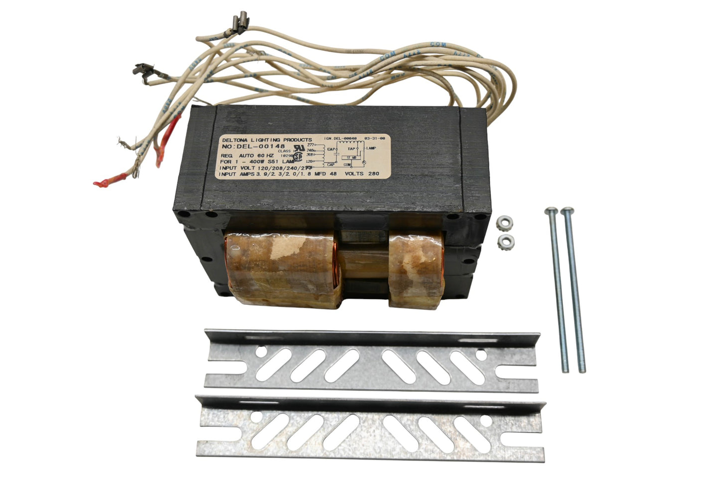 Deltona Lighting Products DEL-00148-KT, 1230-93S-500K 400W High Pressure Sodium Ballast Kit NOS