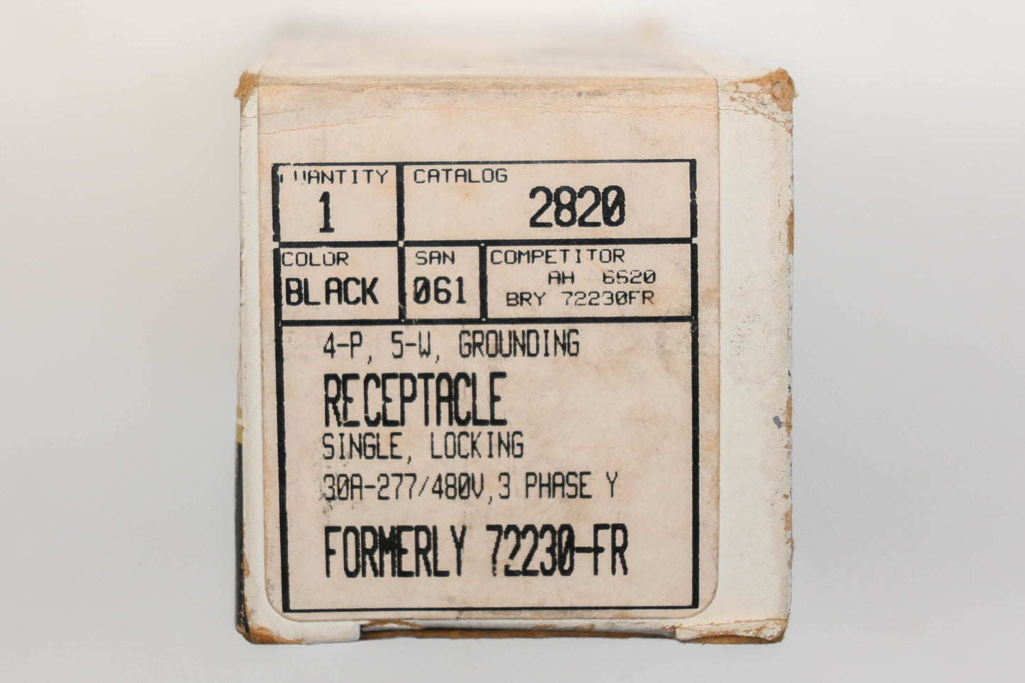 Leviton 2820, 72230FR, L22-30 Locking Receptacle Assembly NOS